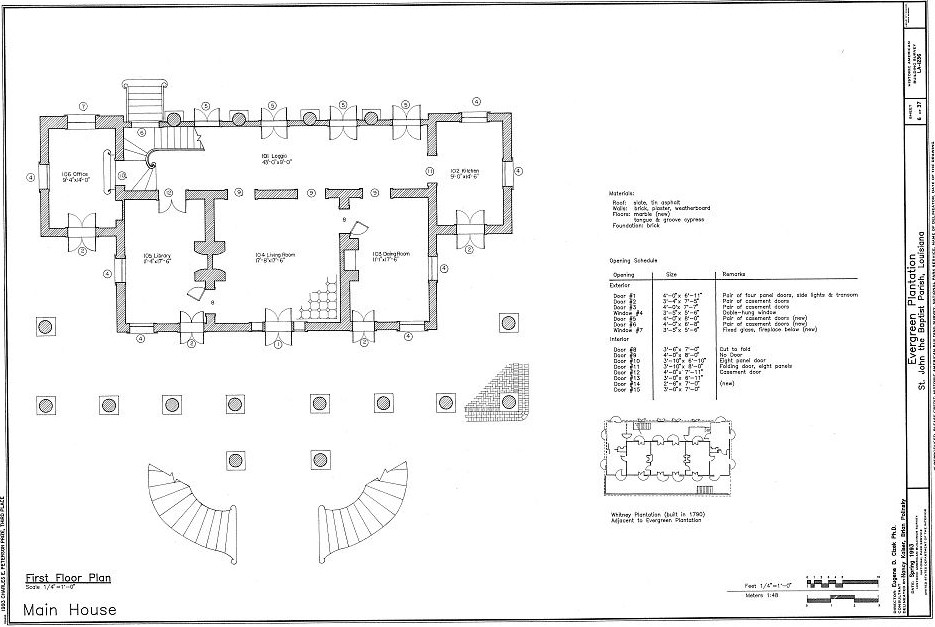 Floor Plans Evergreen Plantation, Wallace, St John the