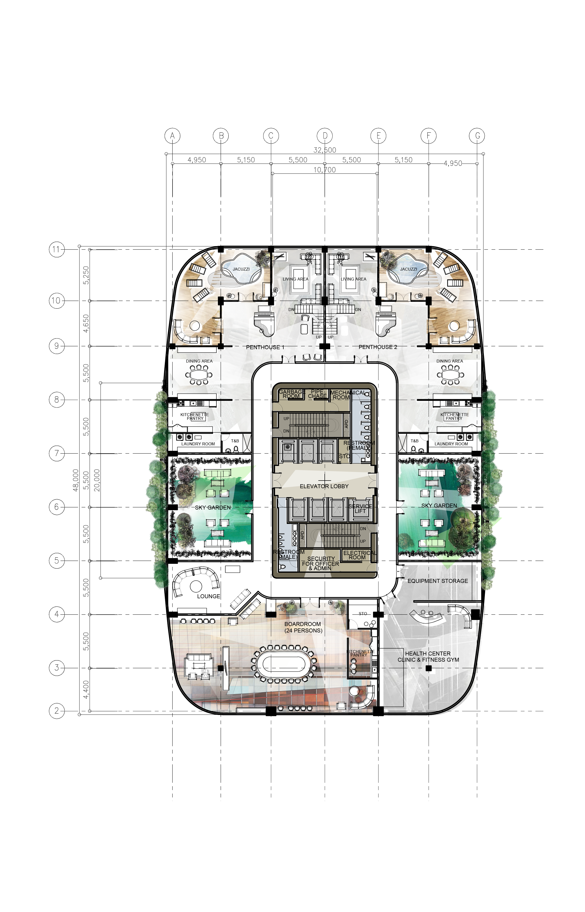 47th floor / Penthouse / Design 8 / Proposed Corporate