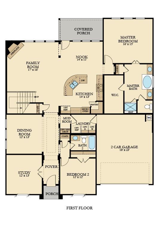 Sierra Mesa First Floor Floor plans, Study bedroom, Flooring