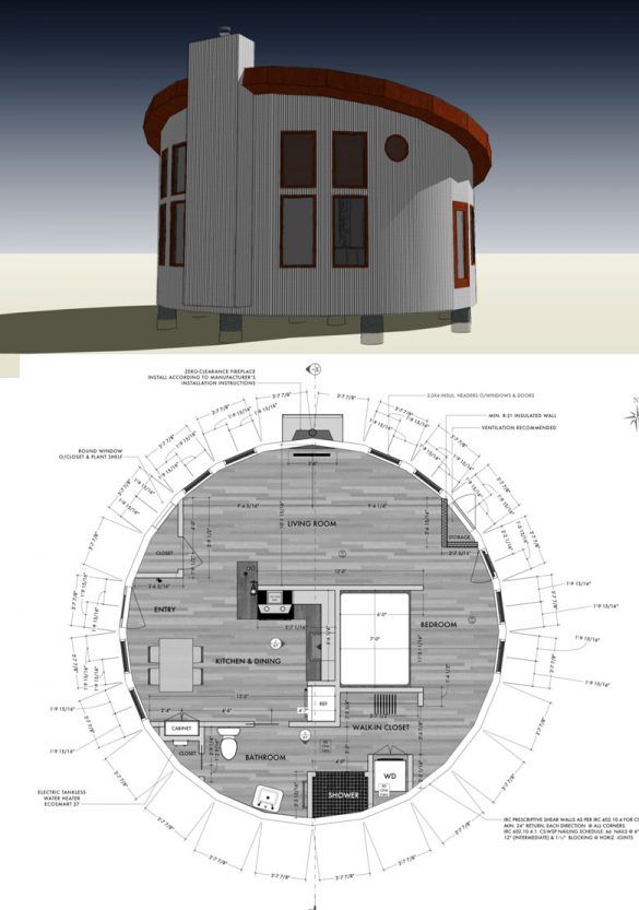 27 Adorable Free Tiny House Floor Plans Round house