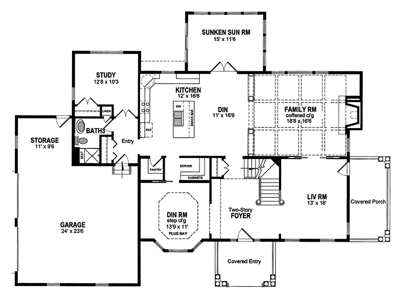 Clawson Colonial Home Plan 034D0075 House