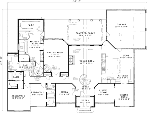 Leroux Brick Ranch Home Plan 055S0046 House Plans and More