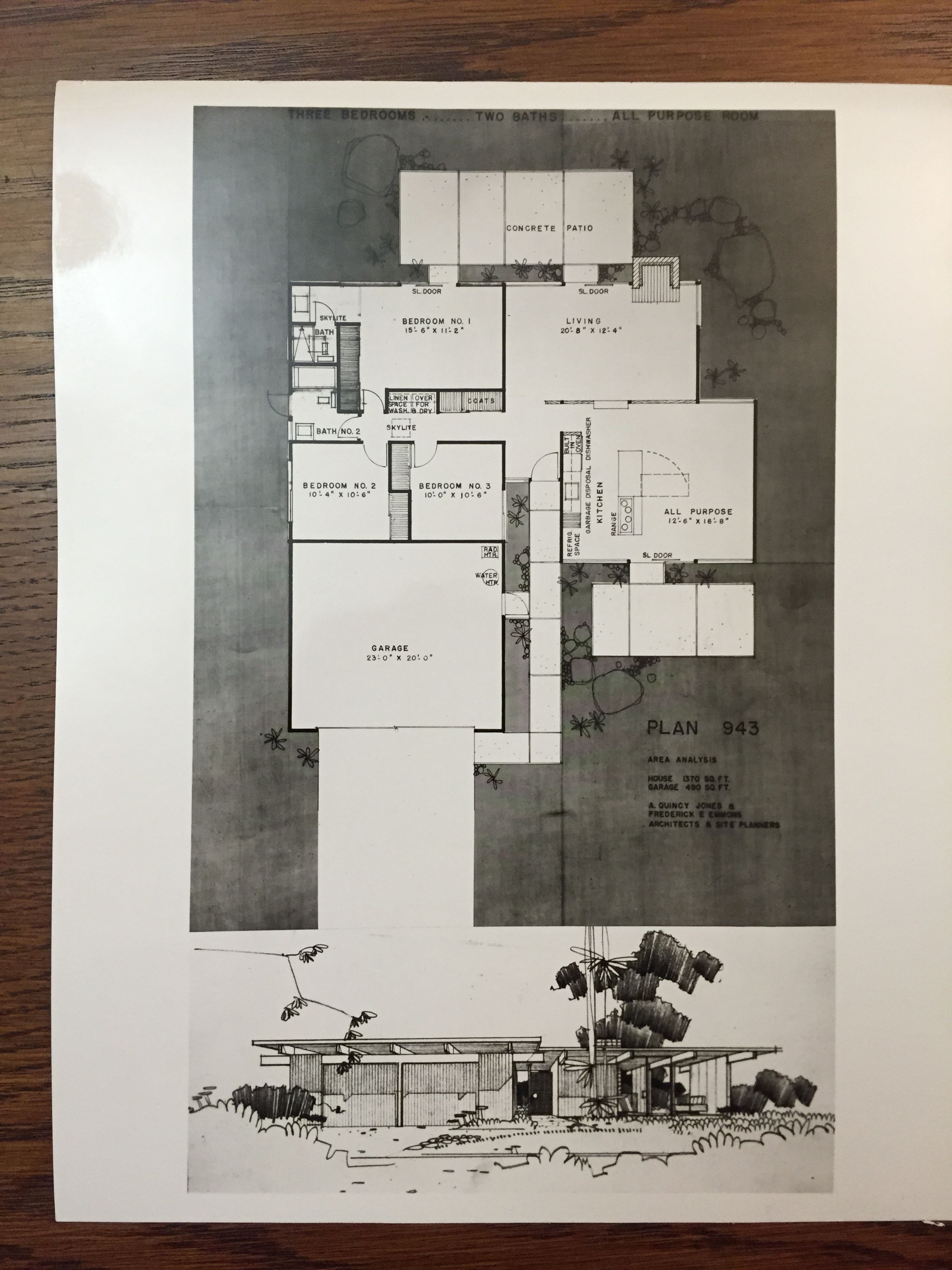 Eichler Homes floor plan 943 (Original at UCLA Library