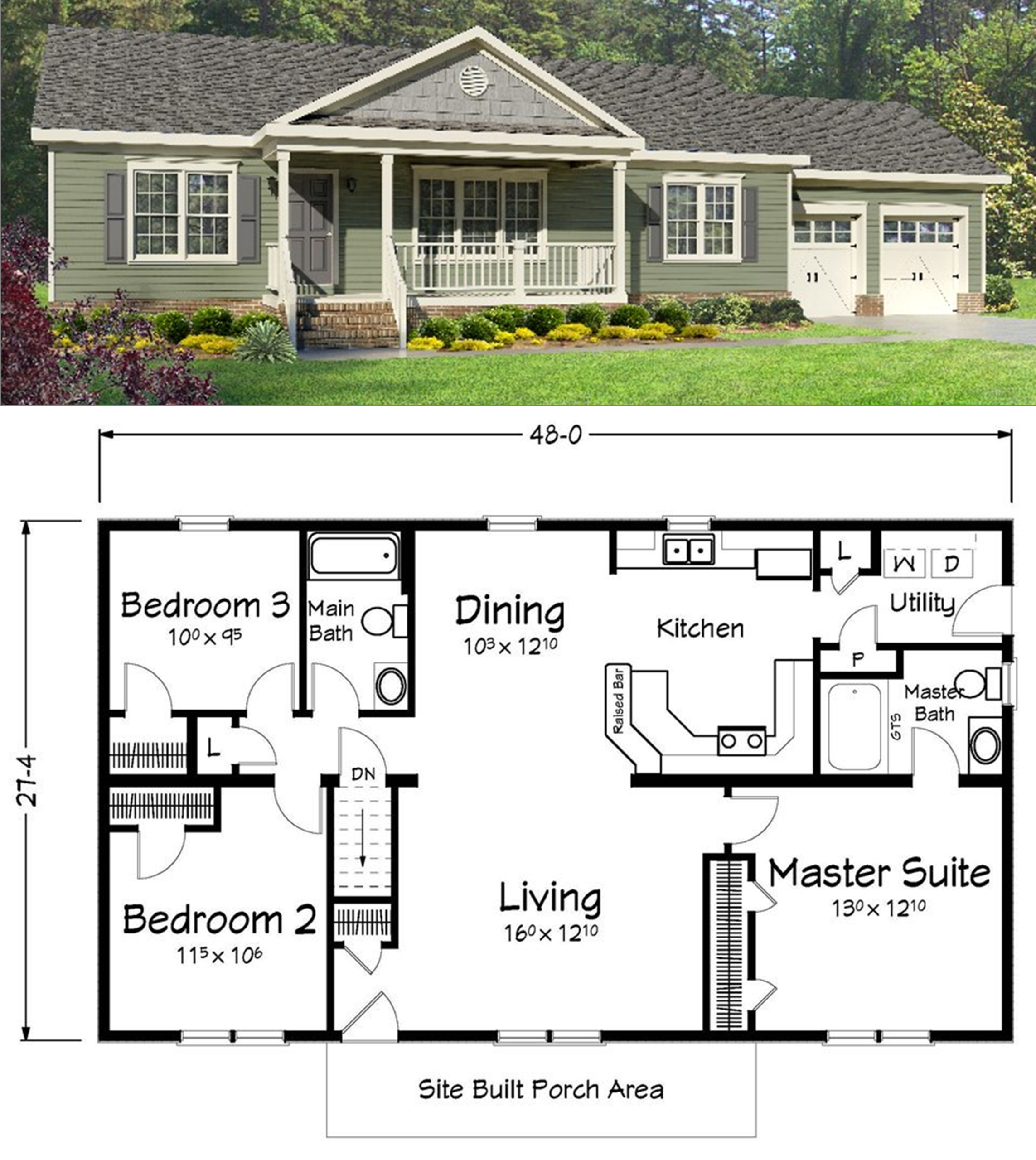 Simple Ranch Style House Plans With Basement in 2020