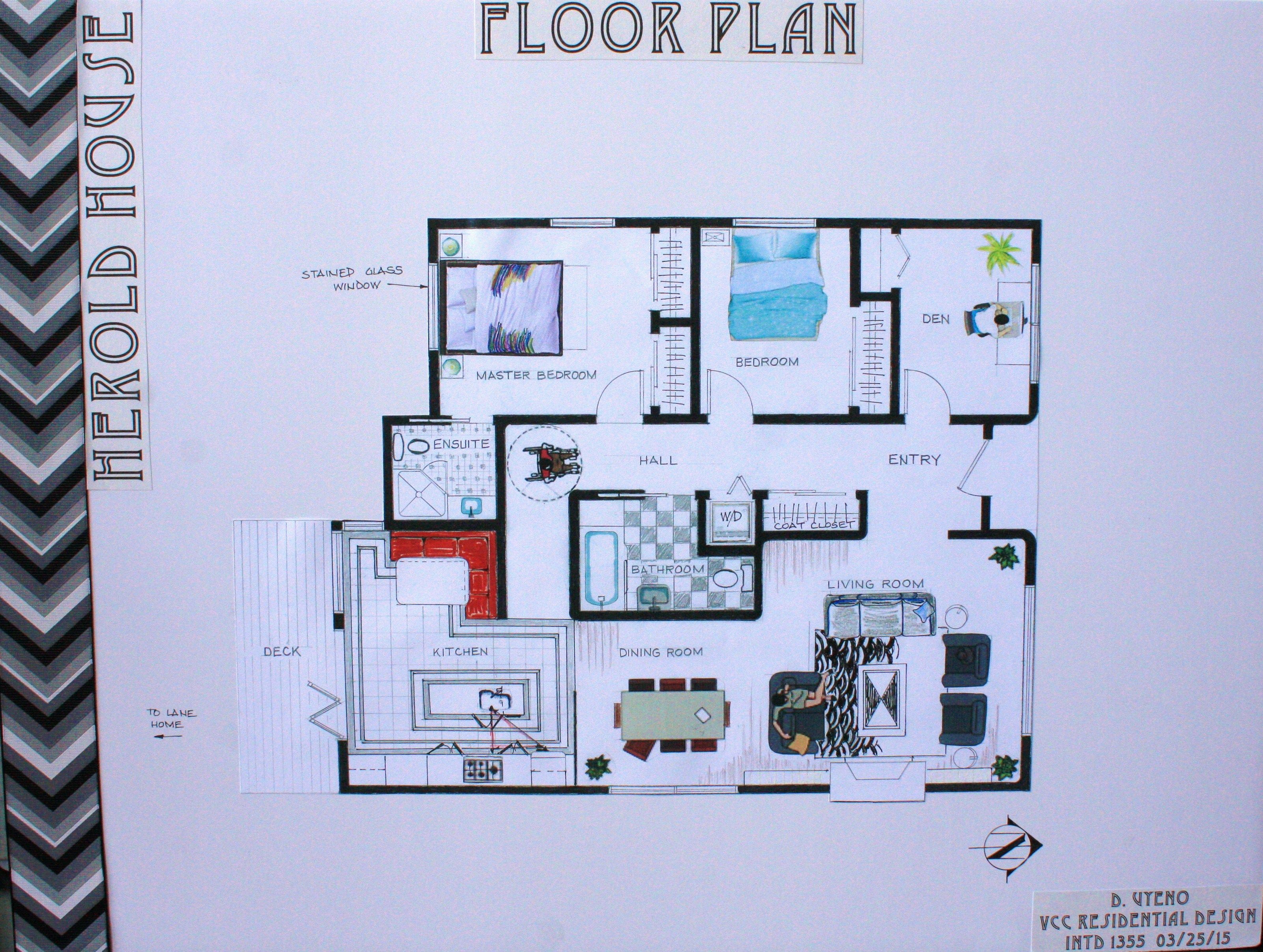 Herold house floor plan for VCC Residential Design hand
