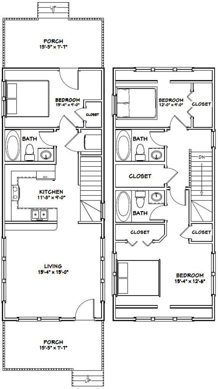 16x40 House 1,193 sq ft PDF Floor Plan Instant