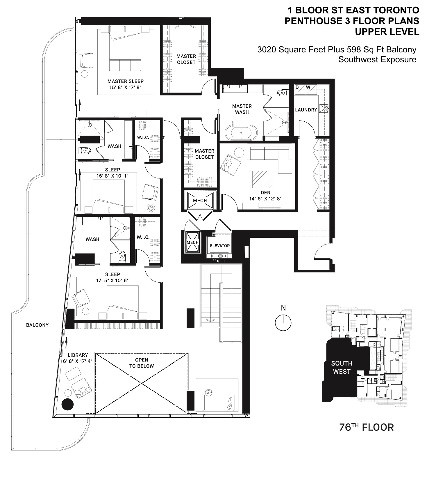 One Bloor St East Toronto Penthouse Floor Plans 3 Bedroom