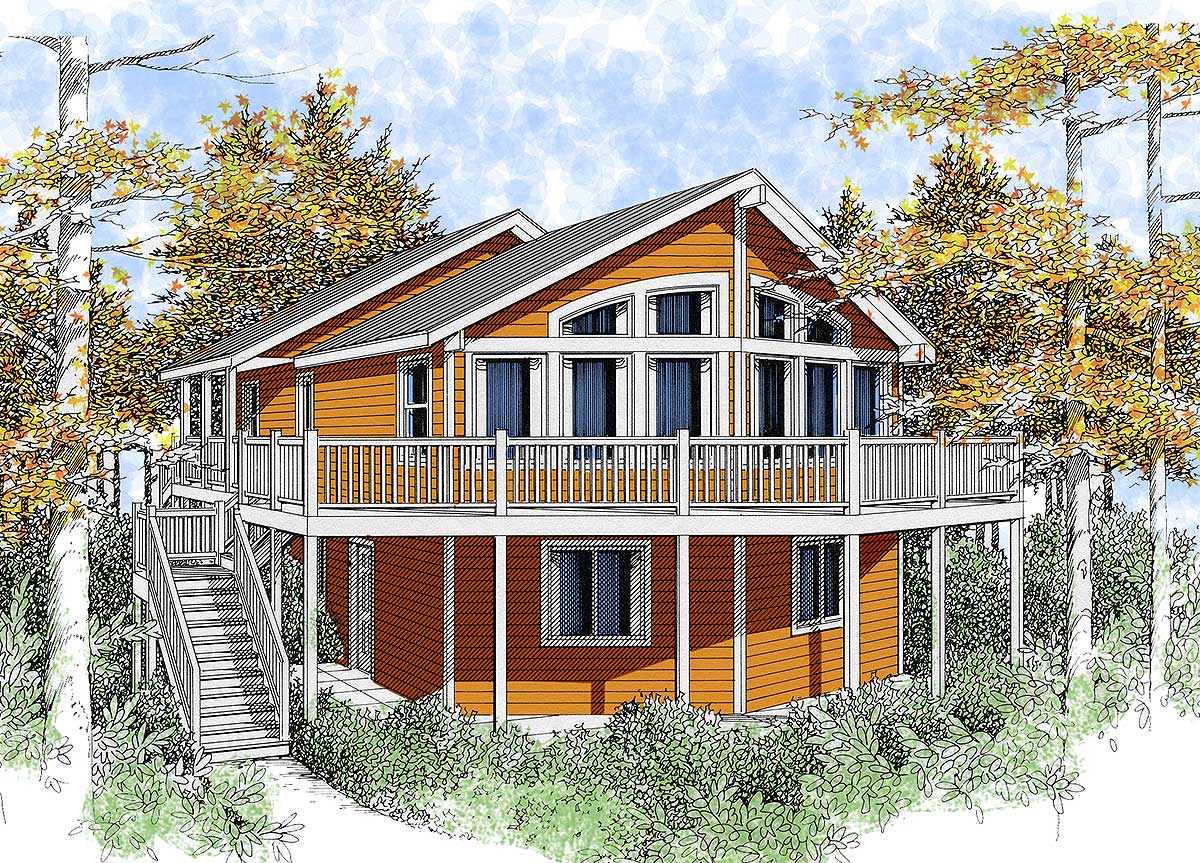 WideOpen Lakefront Home Plan 14001DT 1st Floor Master