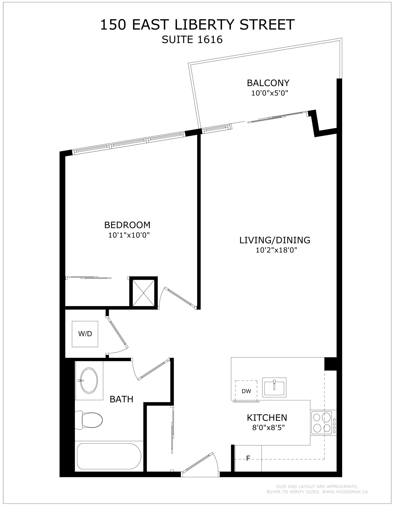 150 East Liberty St Unit 1616 1 Bedroom + 1 Bath