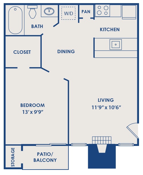 McCallum Glen Plan 525 Floor Plan UTD Apartment