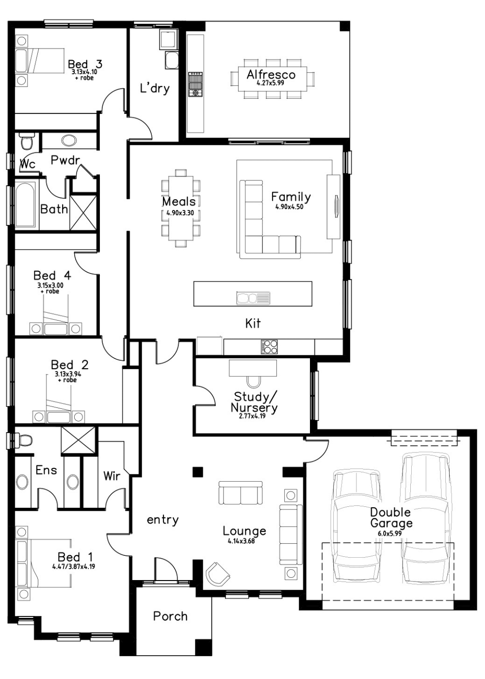 Addison 4 Dechellis Homes Floor plans, Home, House design