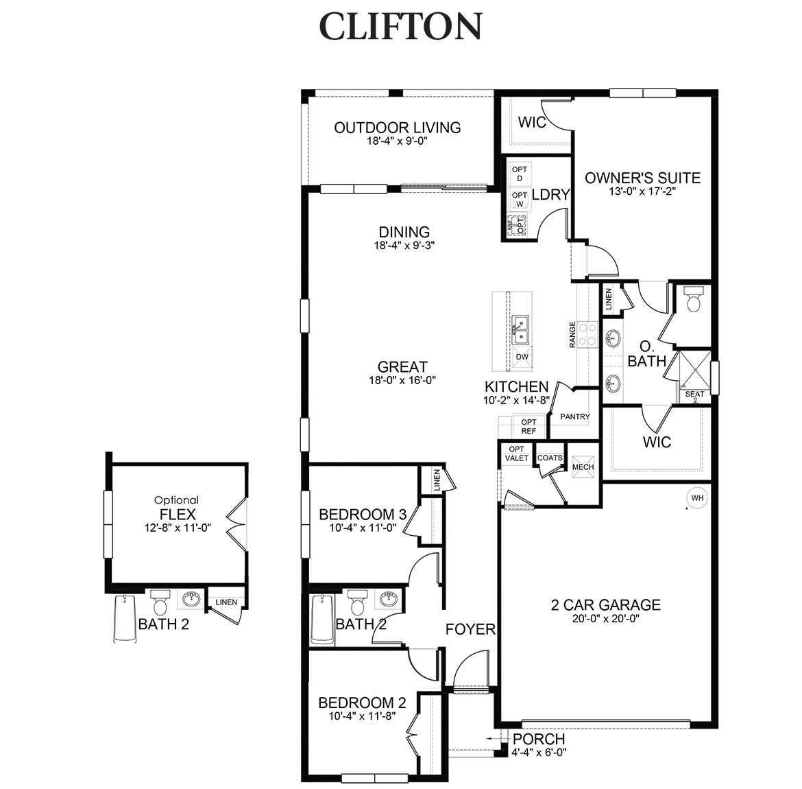 1816 Clifton Floor Plan