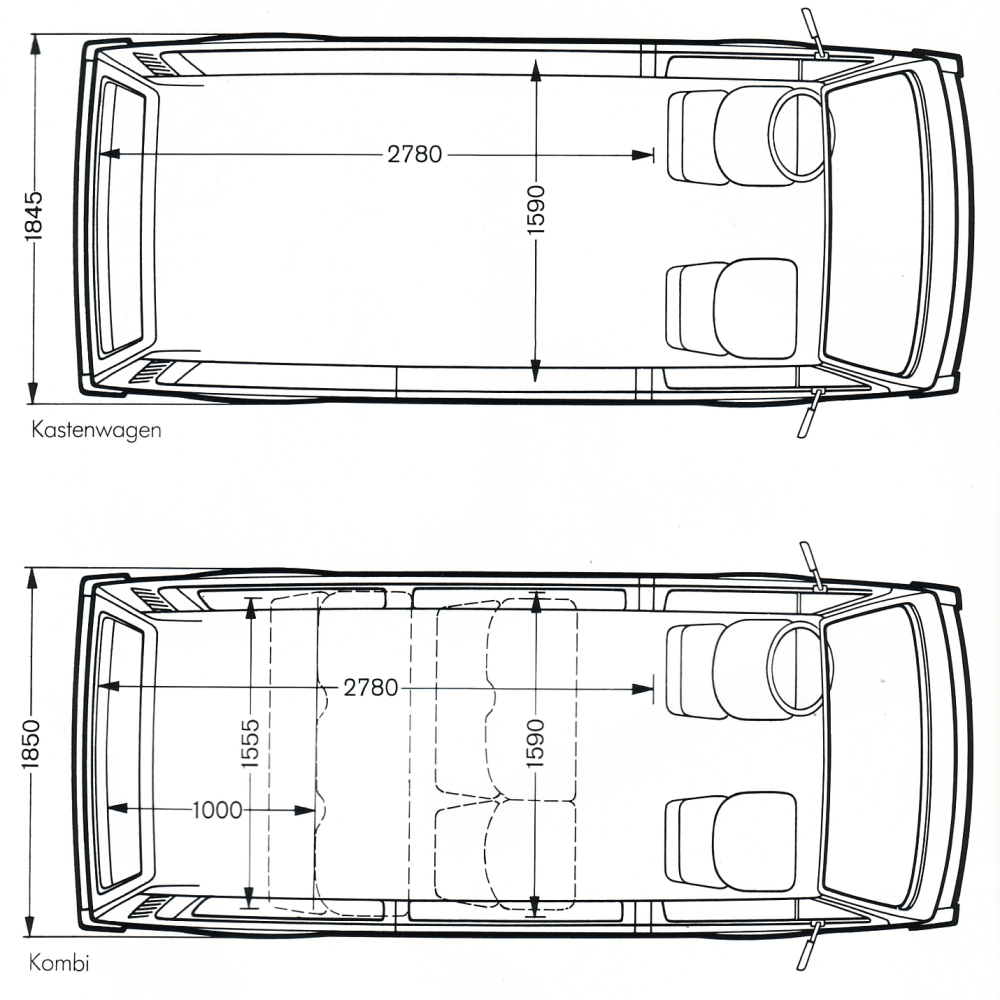 Volkswagen Transporter T3 1979 Blueprint Download free