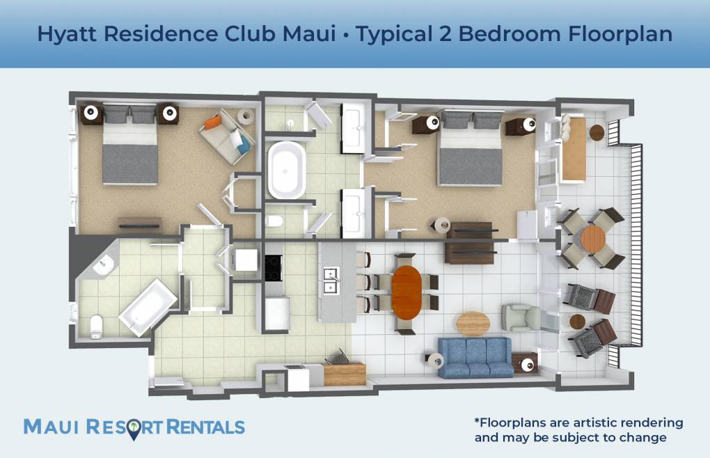 Hyatt Residence Club Ka'anapali 2BR Oceanfront Upper Villa