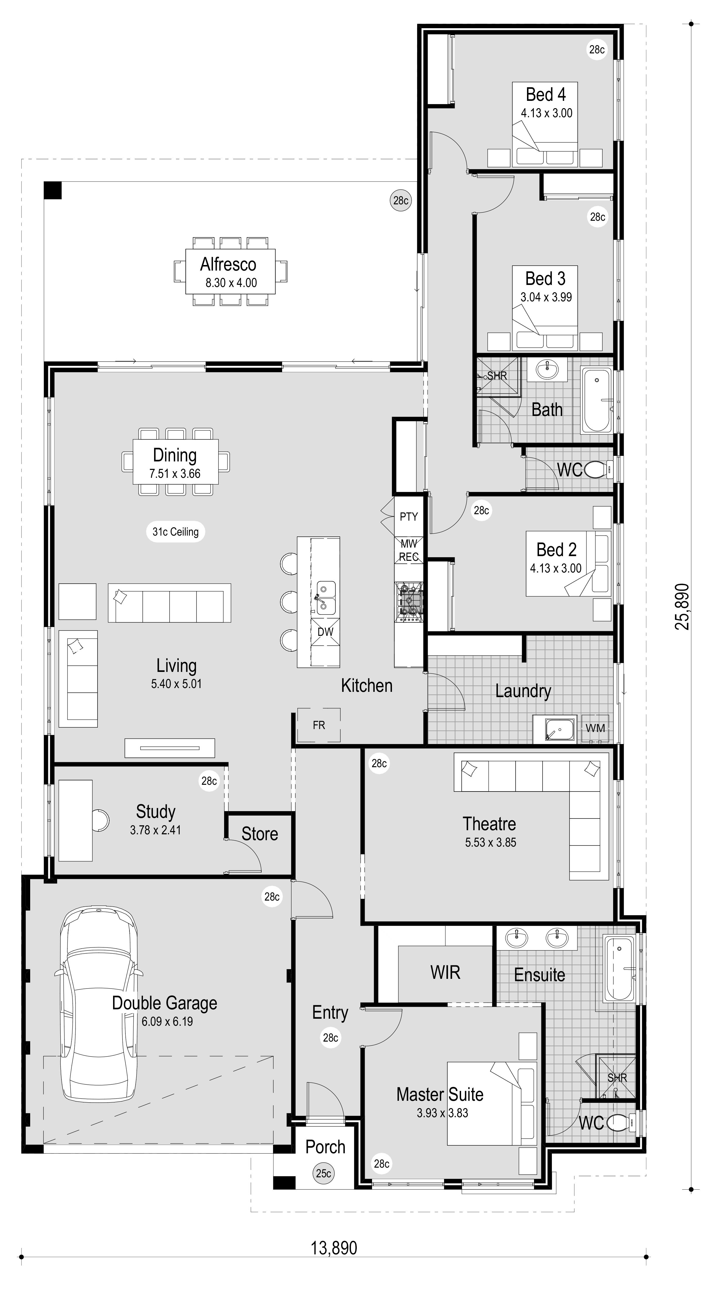 The Marshall (With images) Architectural floor plans