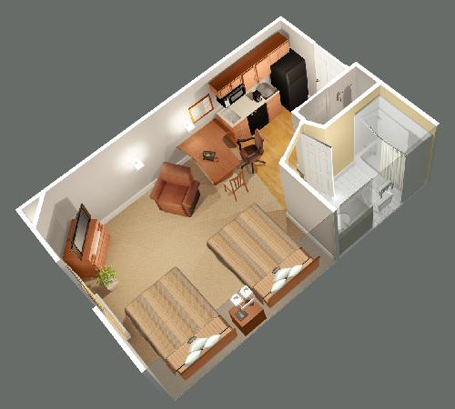 2 Double Studio Layout Picture of Candlewood Suites