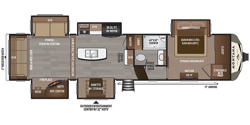 Full Specs for 2018 Keystone Montana 3560RL RVs