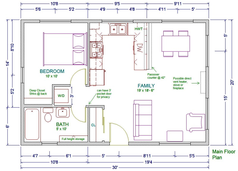 20x30 Cabin Floor Plans HomeDesignPictures