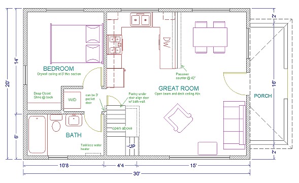 20x40 House Plans with Loft