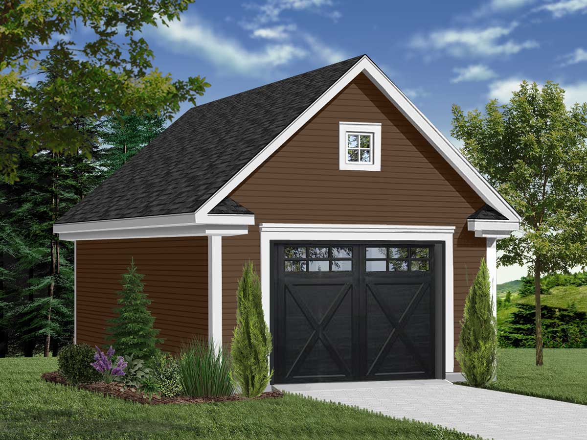 One Car Garage with Free Bonus 21701DR Architectural