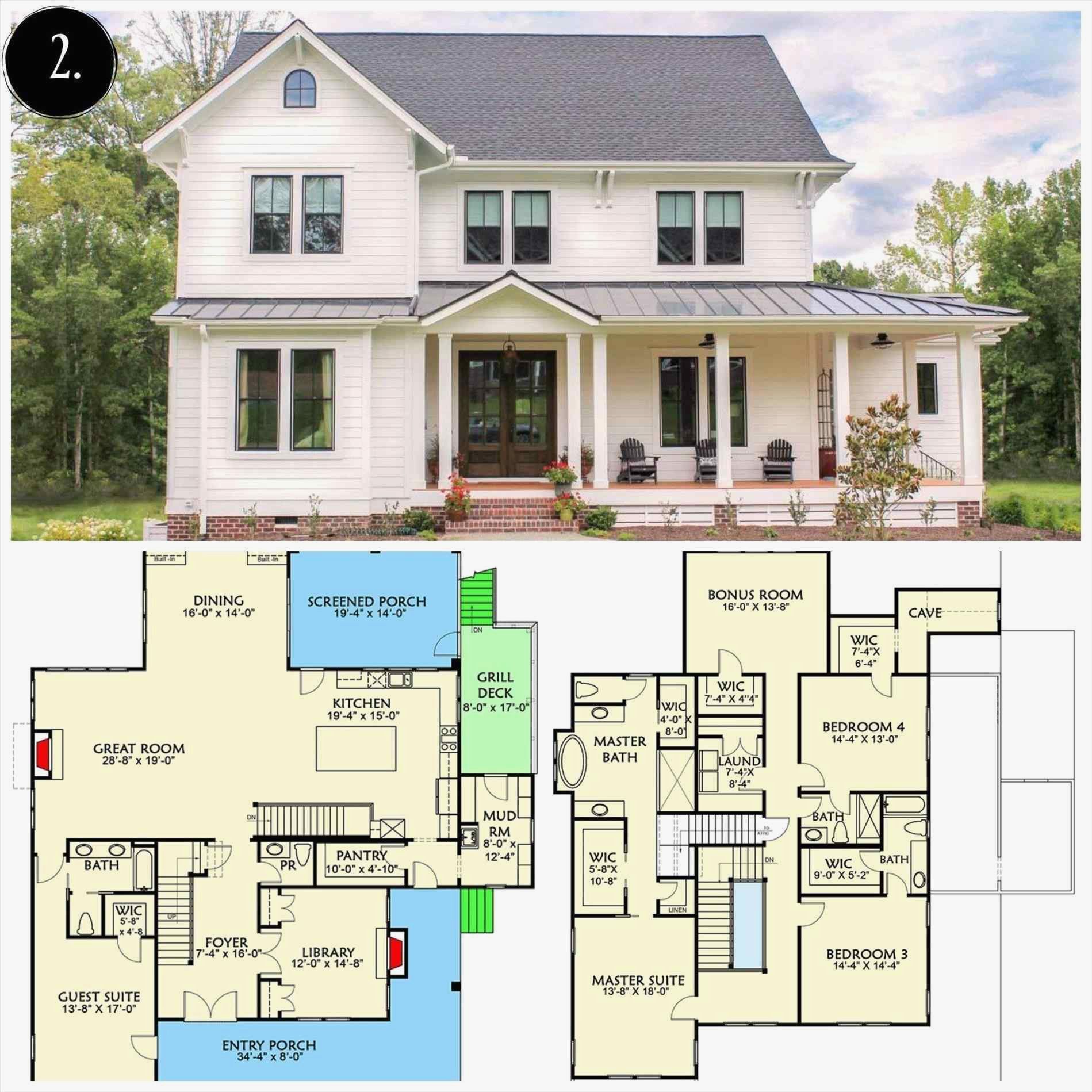 Modern Farmhouse Plans 2 Story Elegant Bedroom Modern Two