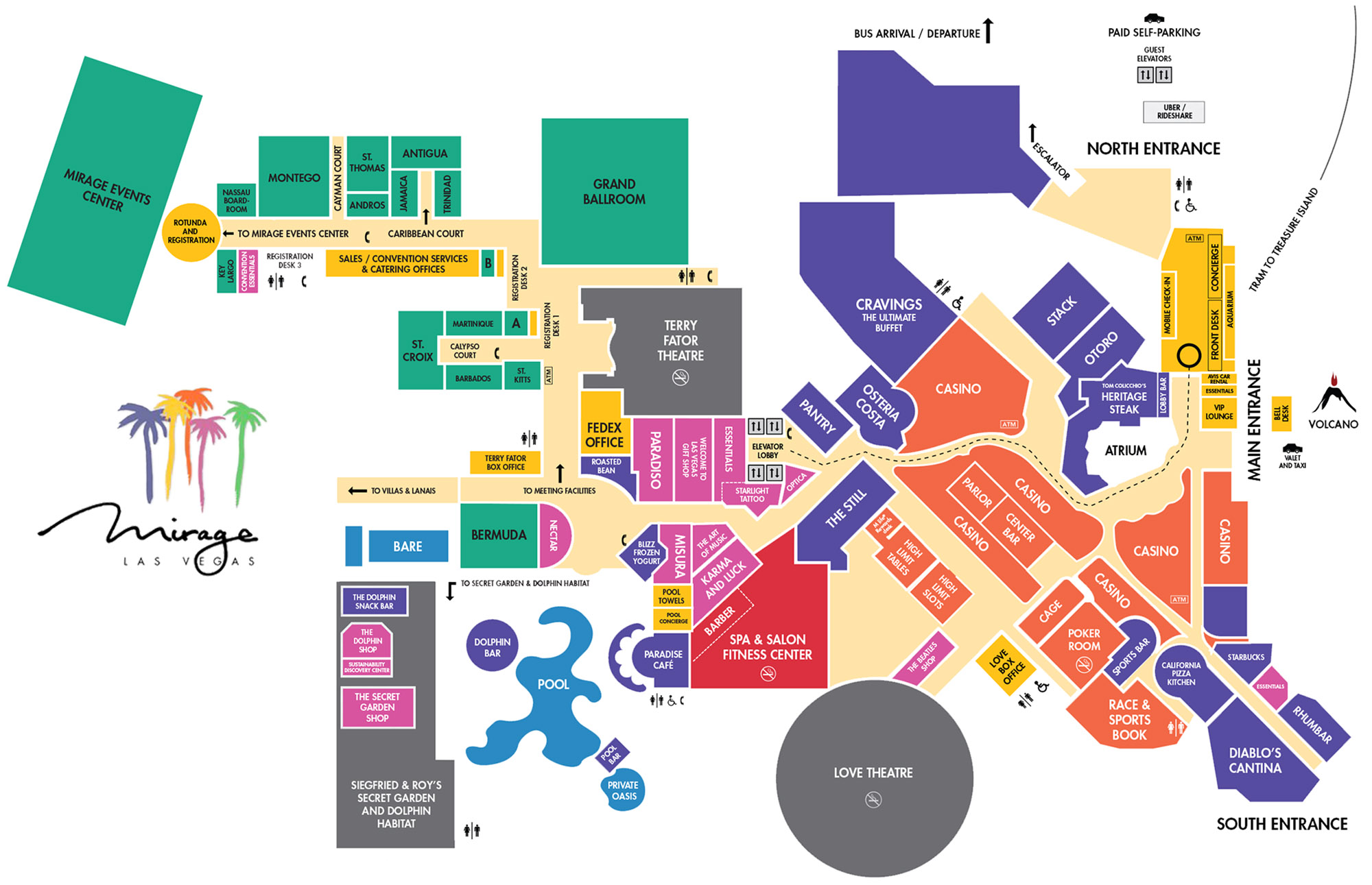 Mirage Casino Property Map & Floor Plans Las Vegas