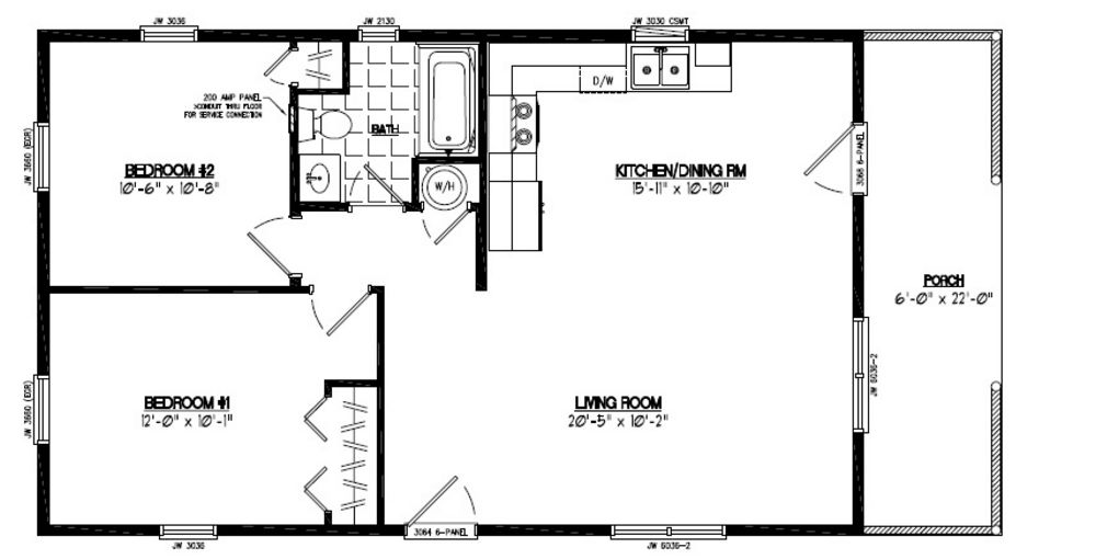22x42 Settler Certified Floor Plan 22SR504 Custom Barns