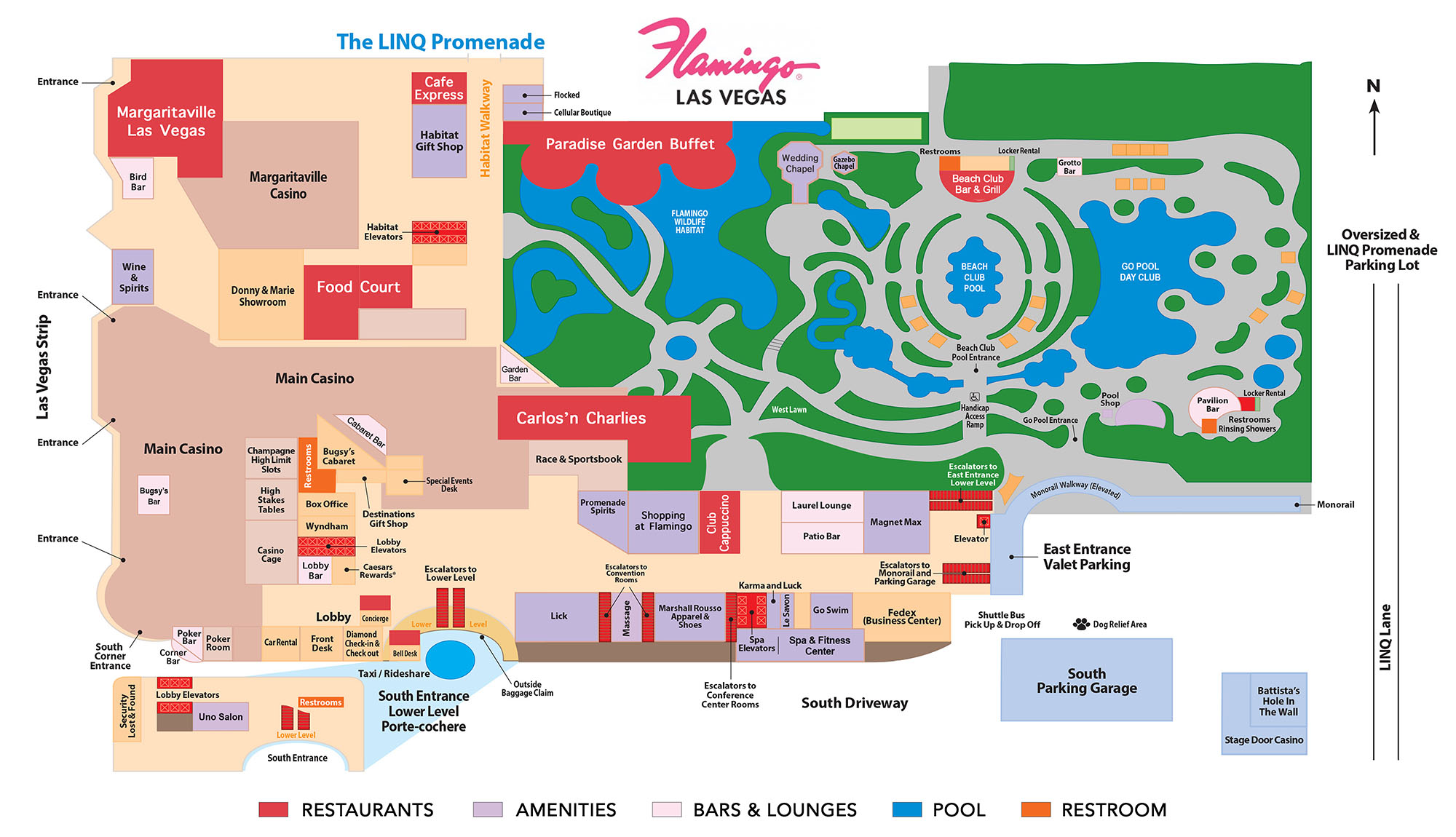 Flamingo Casino Property Map & Floor Plans Las Vegas