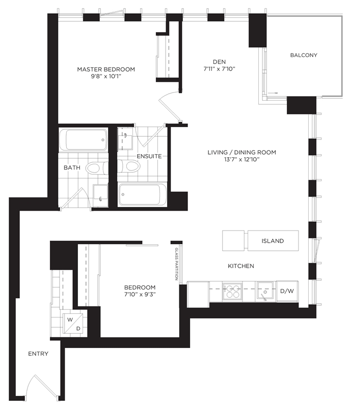 2309 170 Sumach St 2 Bedroom + Den at One Park Place