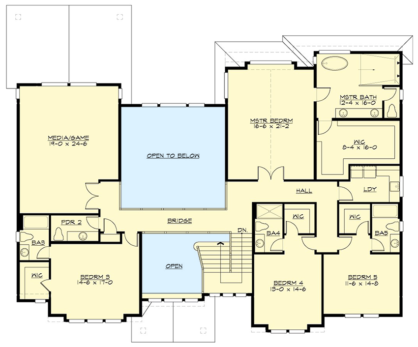 Five Bedroom Northwest House Plan with Two Masters