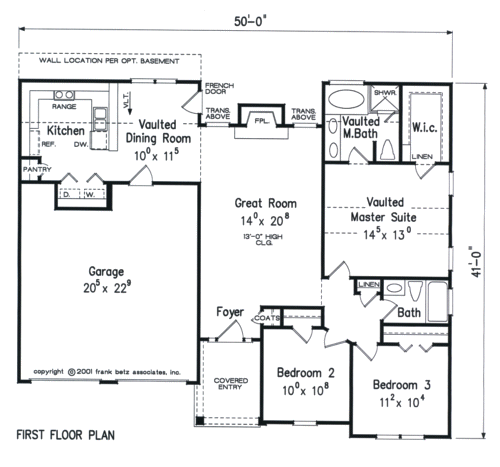 BUCKNER House Floor Plan Frank Betz Associates