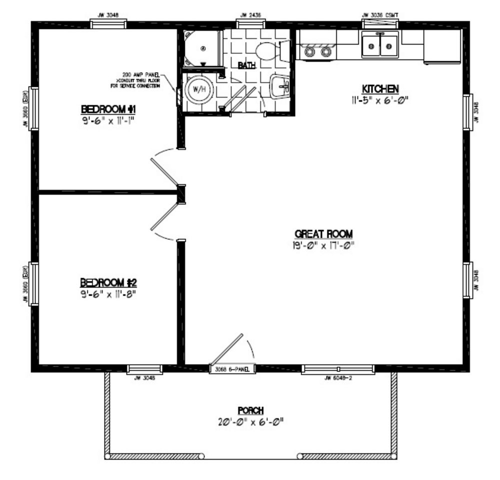 24x30 House Plans 2 Bedroom