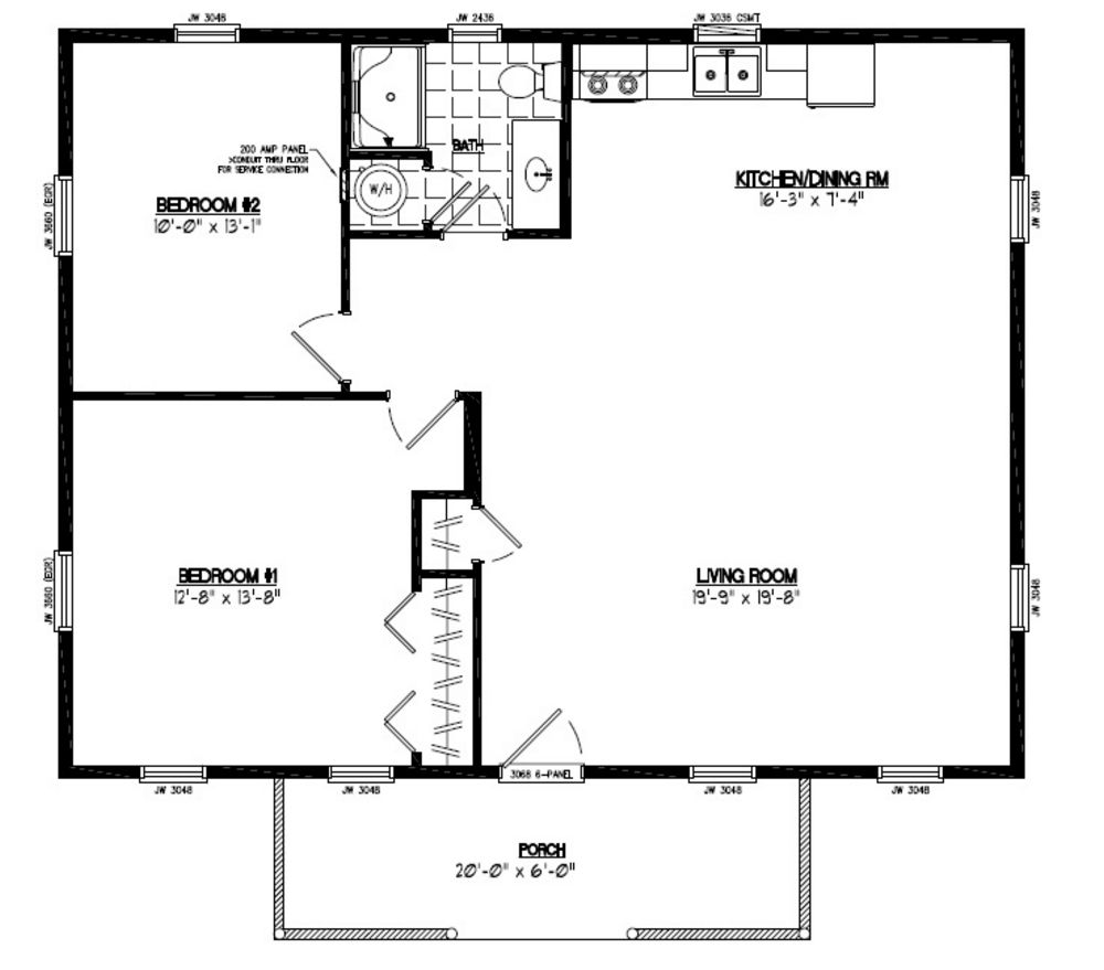 28x36 Pioneer Certified Floor Plan 28OR1202 Custom