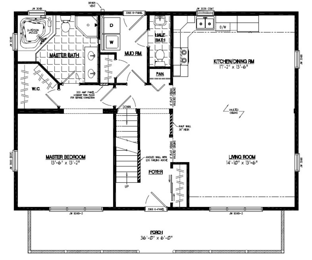 28x40 Mountaineer Deluxe Certified Floor Plan 28MD1403