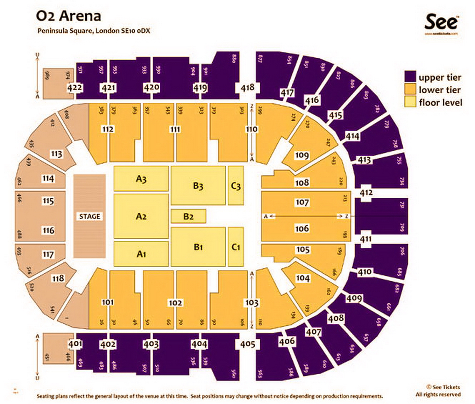 O2 Arena London Map
