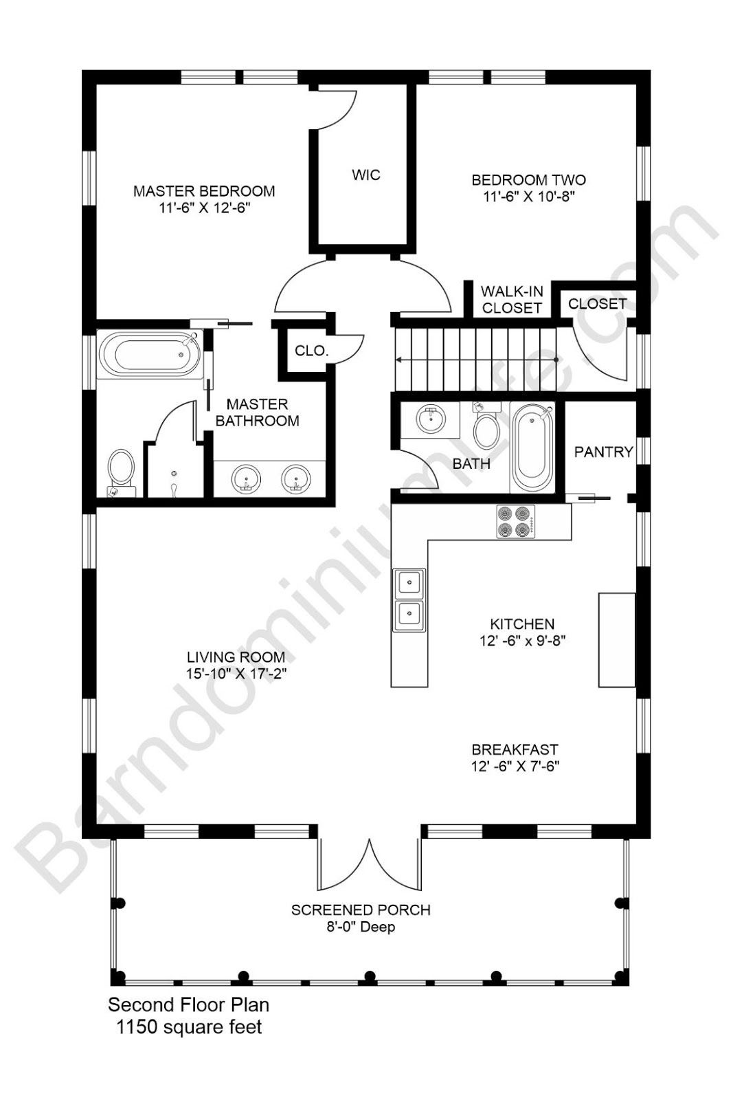 2 Bedroom Barndominium Floor Plans Loft floor plans