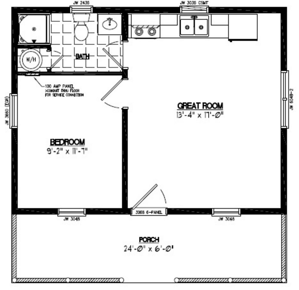 24x24 Lincoln Certified Floor Plan 24LN901 Cabin