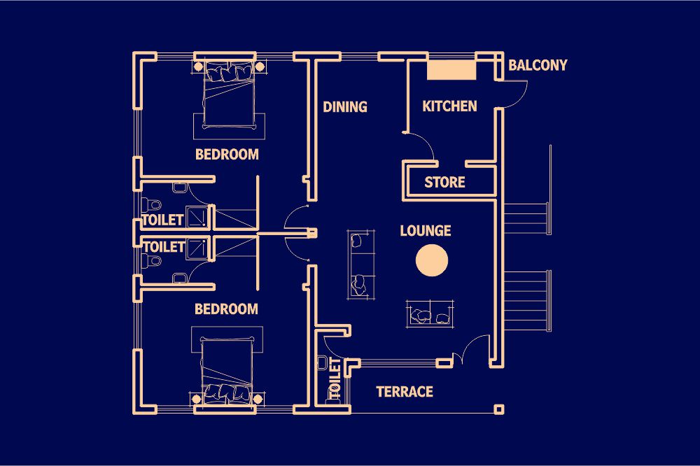 2 Bedroom Flat Floor Plan In Nigeria - floorplans.click