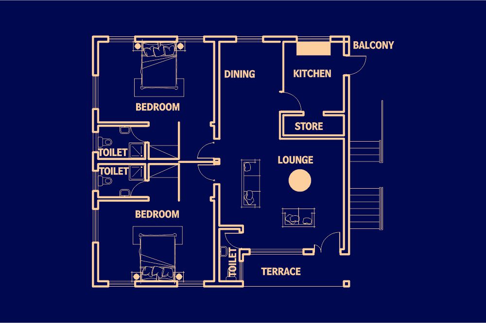 2 Bedroom Flat Floor Plan In Nigeria Floorplans click