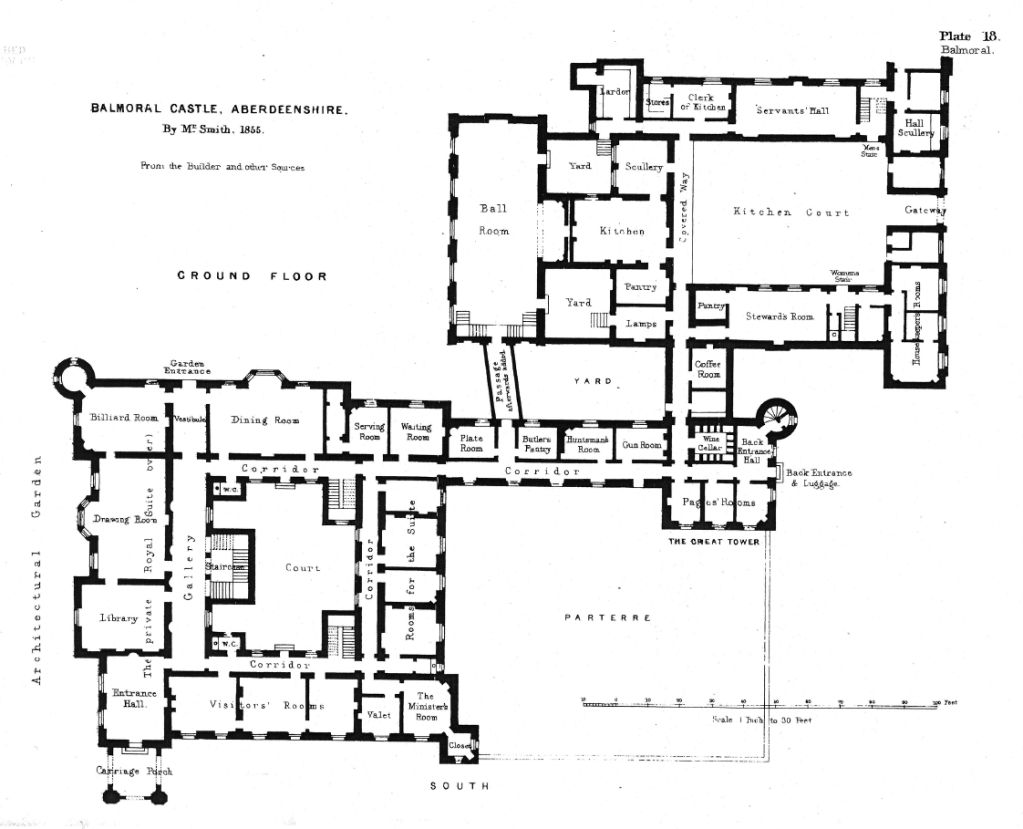 Ground floor plan of Balmoral Castle. Balmoral Castle