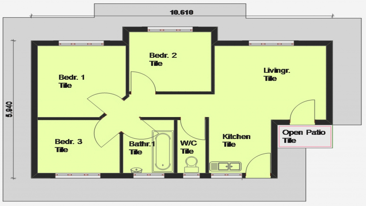 3 Bedroom House Plan South Africa 3Bedroom Open Floor