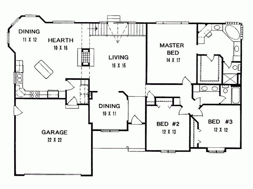 New 3 Bedroom Ranch House Floor Plans New Home Plans Design