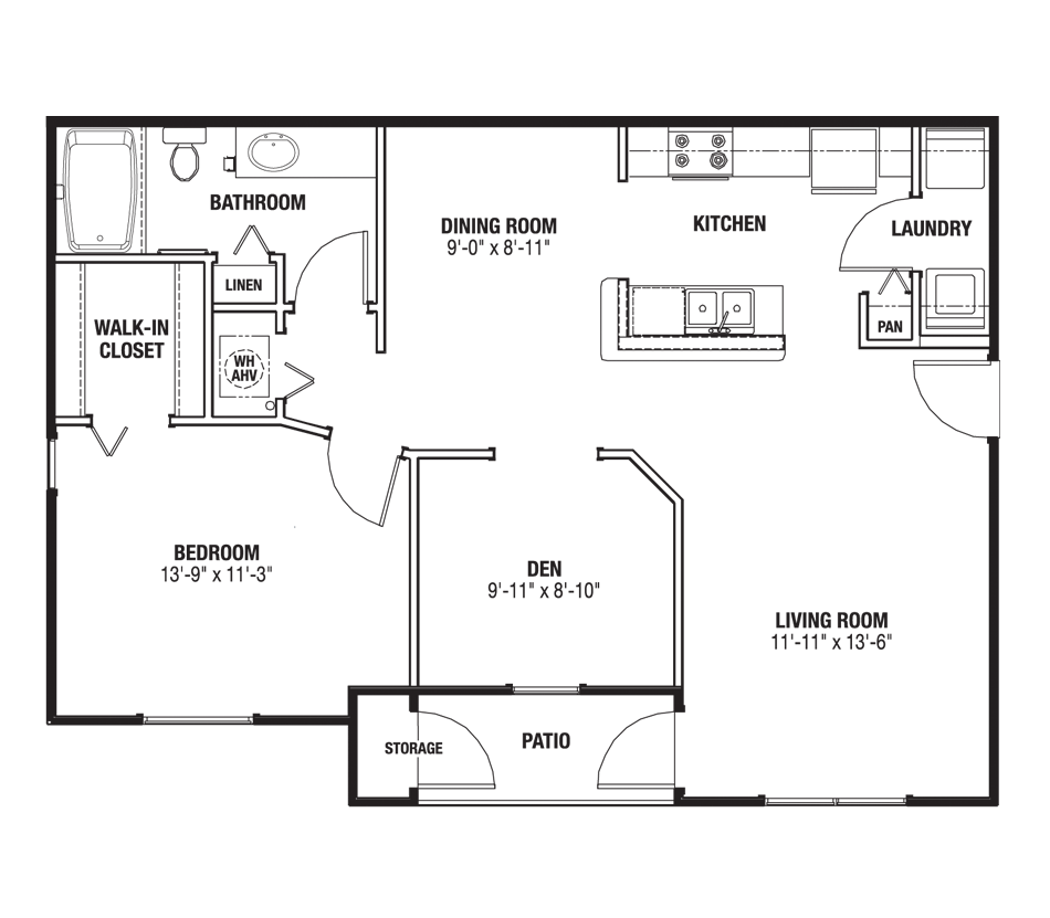 den kitchen addition 200 Square Feet Floor Plans Small