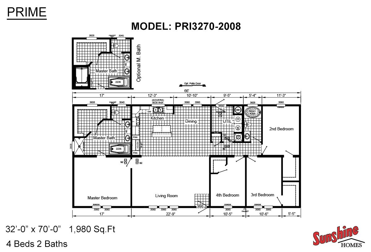 Floor Plan Detail C & W Mobile Homes Sunshine homes