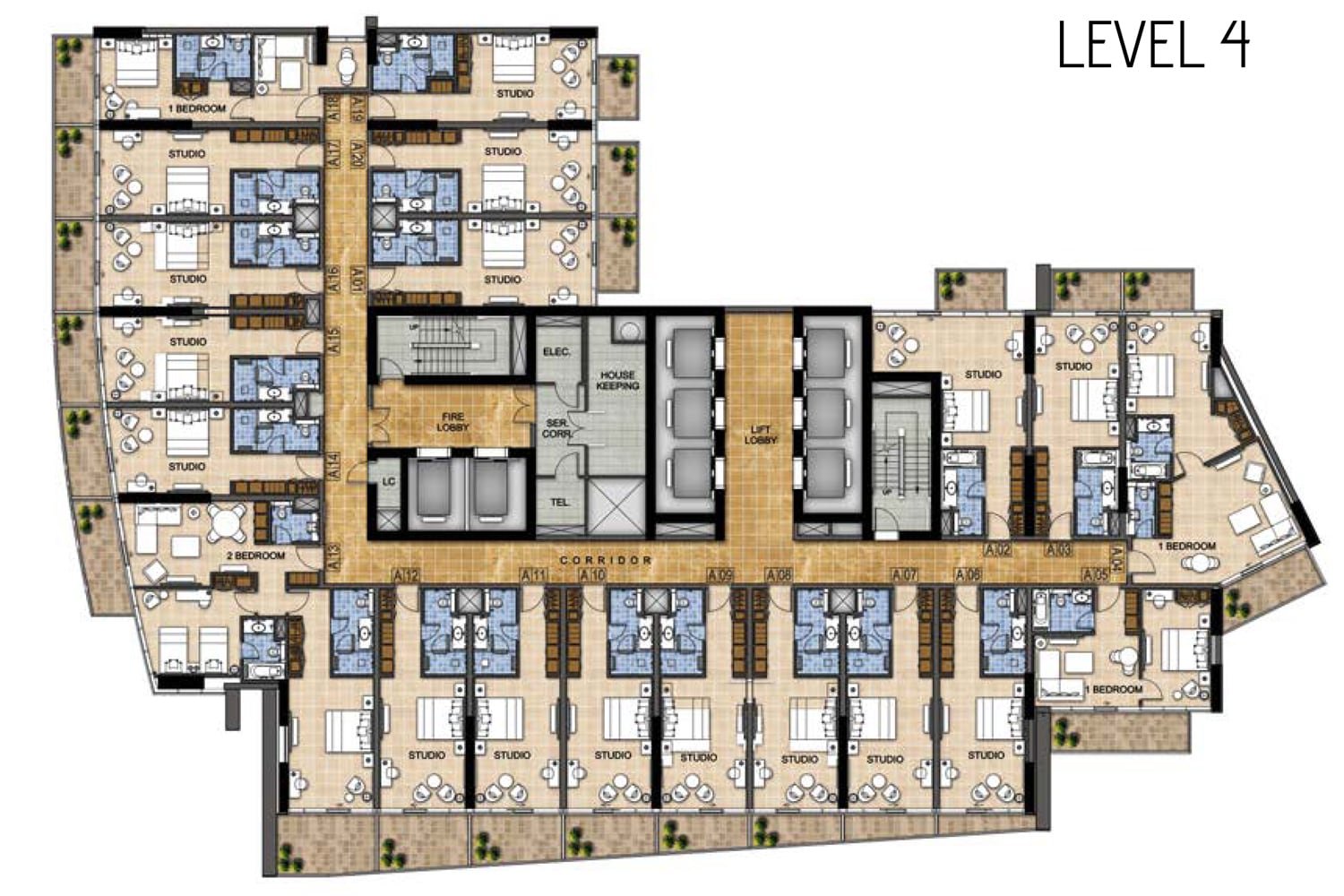 Damac Radisson Hotel Floor Plans and Sizes at Damac Hills