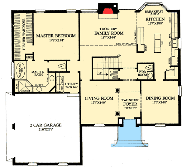 Colonial Home with First Floor Master 32547WP