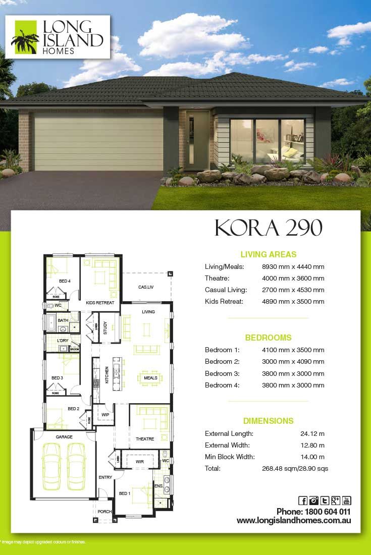 Long Island Homes 2018 Floor Plan of the Kora 290 Home