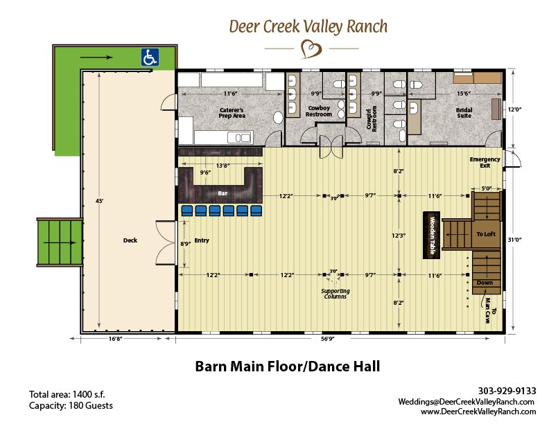 like porch & floor plan Barn wedding venue, Barn layout