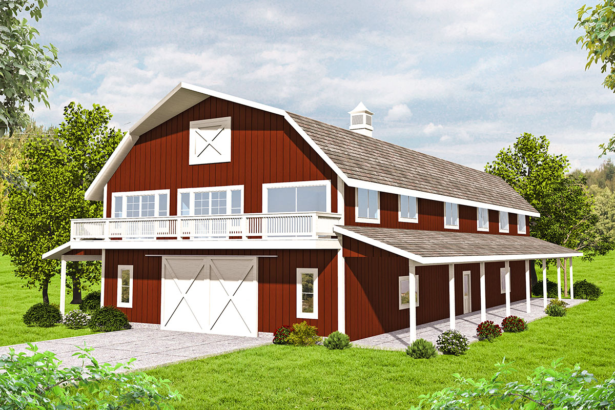 Terrific Storage in BarnStyle House Plan 35567GH