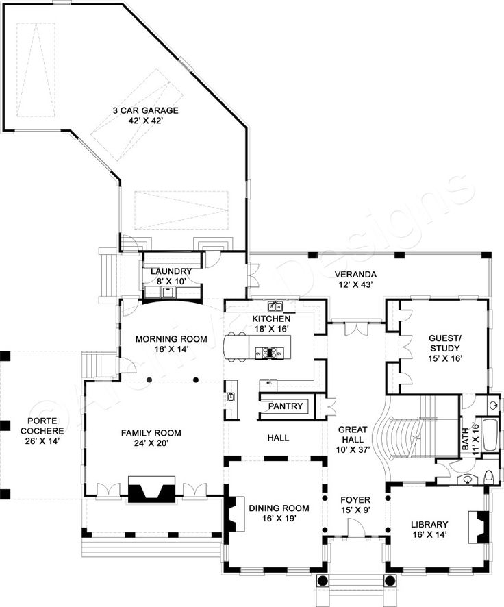 English House Plan Colonial Floor House Plan First